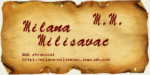 Milana Milisavac vizit kartica